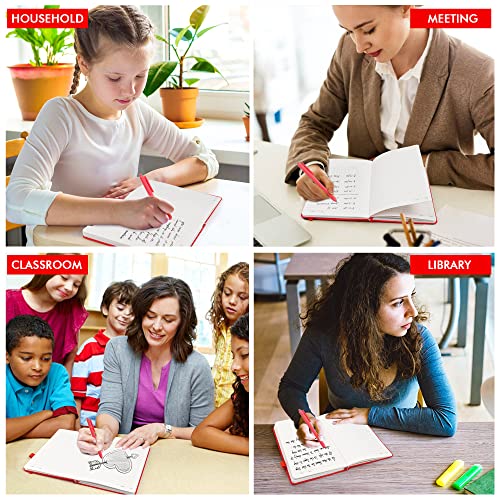 24 Pack Journal Notebook for Work, Feela Business Notebook Bulk Hardcover Lined Writing Journal with Pen Holder for Men Women Note Taking, with 24 Black Pens, 120 GSM, 5.1”x8.3”, A5, Red - color: 24 Pack red
