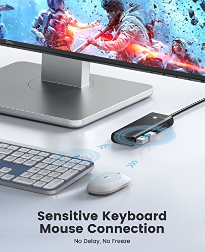 ORICO USB 3.0 Hub, 4-Port USB Hub with 3.3Ft Cable, Ultra Slim USB-Splitter for Laptop MacBook Pro, iMac, Surface Pro, XPS, PS5，PC, Flash Drive, Mobile HDD - size: 3.3Ft