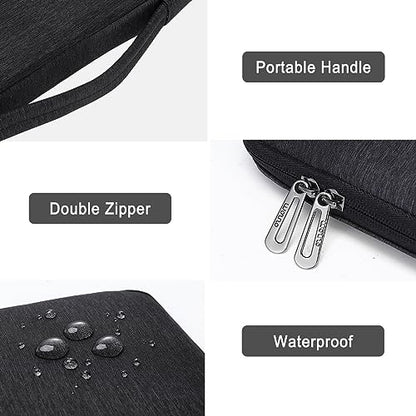 MOSISO 360 Protective Laptop Sleeve Bag, 13-13.3 inch Notebook Compatible with MacBook Air 13.6 M5 M4 M3 M2 M1/Neo/Pro 13/14,HP Dell ASUS Lenovo, Vertical Bag with Bevel Corner & Belt, Black