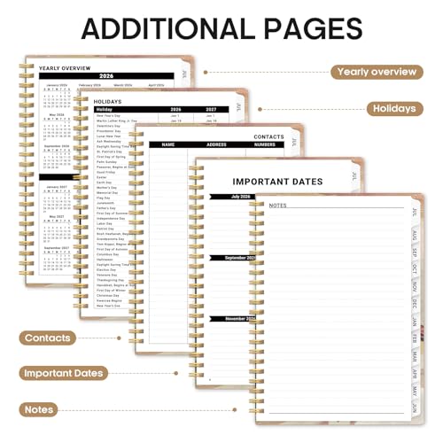 Planner 2026-2027, Academic Year Monthly and Weekly Calendar Planner, Jul 2026 - Jun 2027, Hardcover Teacher Student Planning Agenda book with Tabs, Perfect for School Office Supplies, 6.3" x 8.5" - Landscape - color: C-Landscape, size: (6.3"x8.5")a5