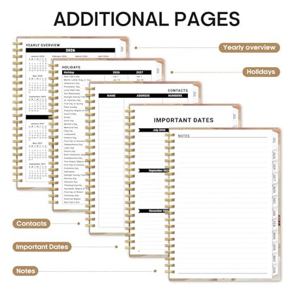 Planner 2026-2027, Academic Year Monthly and Weekly Calendar Planner, Jul 2026 - Jun 2027, Hardcover Teacher Student Planning Agenda book with Tabs, Perfect for School Office Supplies, 6.3" x 8.5" - Landscape - color: C-Landscape, size: (6.3"x8.5")a5