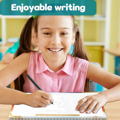 chiazllta 2 Pack Cursive Grooved Handwriting Workbooks Magic Grooved Cursive Reusable Writing Practice Copy Books with Disappearing Ink Pens for Beginners Learning Activities Supplies (Words&Sentence) - style: Words&Sentence
