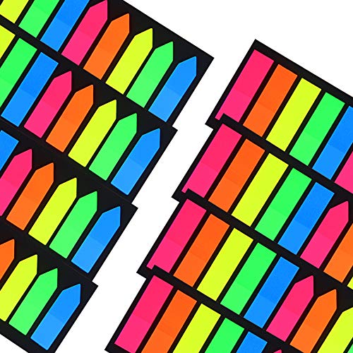 4200 Pieces Sticky Arrow Index Tabs for Note Classification Assorted Colors, Small Neon Page Markers for Office | PET Plastic Small Size, Repositionable Note Classification, 4200 Assorted Colors Pack, For Student Teacher Office School