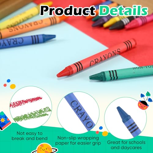 30 Packs Crayons Bulk Back to School Crayon 8 Color Crayon Individual Packs Mini Wrapped Wax Washable Crayons for Student Gifts School Supplies Classroom Rewards Gifts