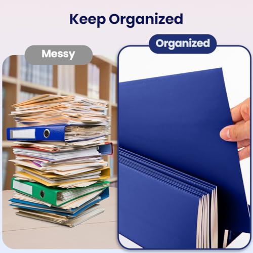 BIBRADAA® 10 Packs Blue Folders,Paper Folder Surface with Waterproofing,Letter Size,Holds 100 Plus Sheets,for School,Office,Business. (10, Blue) - color: Blue