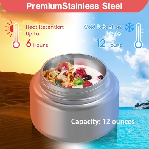 Bento Box for Kids - Leak-Proof Bento Lunch Box with Insulated Thermo Food Jar - 4 Compartments, 1 Removable Divider, 1 Spoon, 1 Fork - Dishwasher Safe, BPA-Free (Pink) - color: Pink