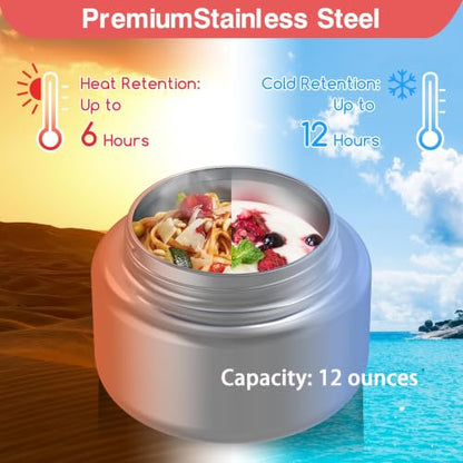 Bento Box for Kids - Leak-Proof Bento Lunch Box with Insulated Thermo Food Jar - 4 Compartments, 1 Removable Divider, 1 Spoon, 1 Fork - Dishwasher Safe, BPA-Free (Pink) - color: Pink