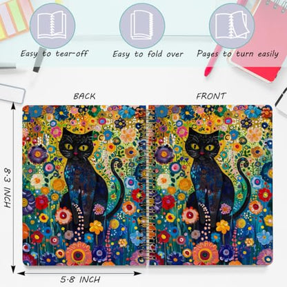 2 Packs Cat Spiral Notebook Aesthetic College Ruled Journaling Notebooks Cat Themed Gifts for Women Teacher Educator Cute Hardcover Notebook Journals for Writing Classroom Office Home Supplies - color: Multi 1316