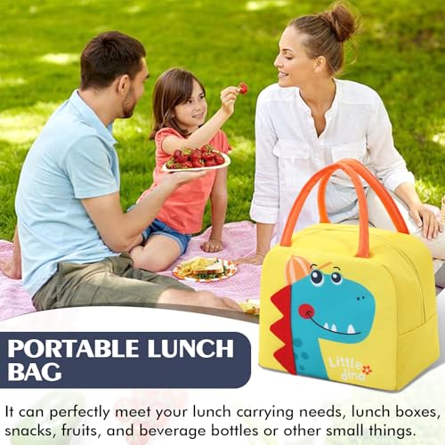 Generic Reusable Cooler Bags Cartoon Lunch Tote Bags Insulated Portable Lunch Box Bag for Work Office Picnic Beach (Yellow Dinosaur) - color: Yellow Dinosaur