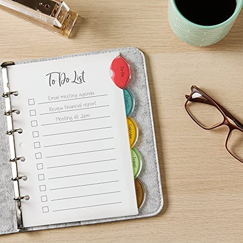 Avery Insertable Style Edge Plastic Mini Dividers for 3 Ring Binders, 5.5" x 8.5", 5-Tab Set, Multicolor, 1 Set (11118)