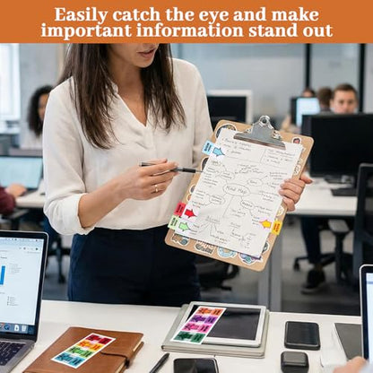 600 Pcs/6 Pack Sign Here Tabs, Colorful Adhesive Sign Here Flags Stickers, Arrow Labels Sign Here Stickers for Annotating Books, Arrow Sticky Notes for School Office Home Documents Notebooks Supplies - style: style 2