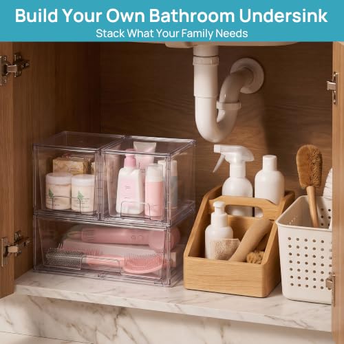 Vtopmart 4 pack Easily Clear Storage Dawers - style: 2 Wide+2 Medium