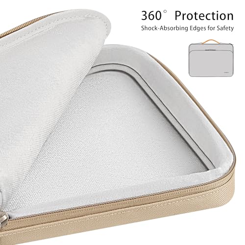 DOMISO 360 Protective Laptop Sleeve 15.6 inch Laptop Case with Handle Laptop Carrying Case for 15 inch MacBook Air/Pro Laptop Case 15.6 inch Compatible with MacBook Air 15 inch M3 2024,Beige - color: Beige, size: 15-15.6 inch