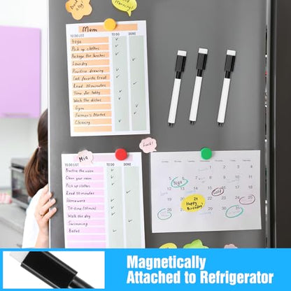 200 PCS Fine Point Tip Magnet Pens Black Dry Erase Markers with Eraser Cap Mini White Board Markers Dry Erasable Marker for Office School Supplies
