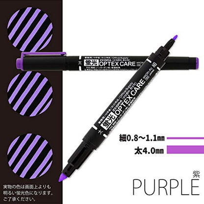 ZEBRA B-WKCR1-PU Highlighter, Optex Care, Purple, 10 Pens - color: Purple 10pcs