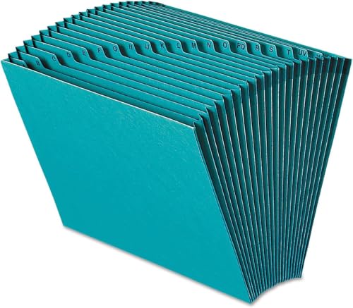 Smead Colored Expanding File, Alphabetic (A-Z), 21 Pockets, Letter Size, Teal (70717) (Pack of 12) - color: Teal, size: Letter (Pack of 12)
