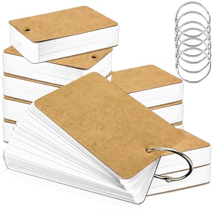300 Pcs Flash Cards 2x3 Inch Index Cards with Ring Lined Note Card Bood Flashcards, Mini Blank Flash Cards 2x3 White Card Pad Index Note Bood 2 x 3 Notecards for Studying School Supply College - color: White