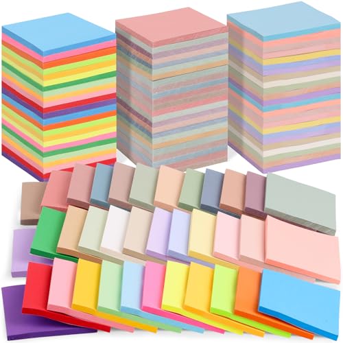 72 Pack Sticky Notes Bulk 3 x 3 in Self-Stick Note Pads Colorful Posted Note in 36 Colors Adhesive Paper Memo 50 Sheets/Pad Easy to Post for Office Home School Meetings Notebook Wall Door Window - color: 36 Colors-72 Pcs