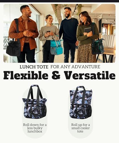 SUNNY BIRD Dual Compartment Lunch Bag Insulated Lunch Box for Women and Men (Hibiscus) - color: Hibiscus