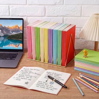 Handepo 100 Pack A5 Composition Notebooks Bulk 5"x8" Wide Ruled Soft Cover Journals, 60 Pages Composition Notebooks Bulk School Supplies for Students Classroom Office - color: Classic Macaron, size: A5