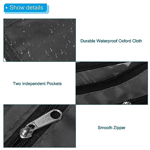 PATIKIL Expandable Pencil Pouch for 3 Rings Binder, 1 Pack Oxford Cloth Large Capacity Zipper Binder Pouch Pencil Cases for Office Home, Black - color: Black