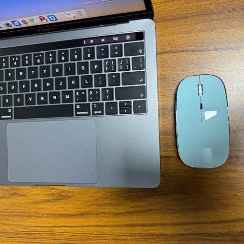 Rechargeable Bluetooth Mouse Wireless Bluetooth Mouse for iPad pro iPad Air Mac MacBook Pro MacBook Air Laptop Chromebook Windows HP DELL (Blue) - color: BLUE