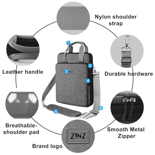 ZINZ Laptop Case 12.9 13 Shoulder Bag, Expandable Handbag with Valuables Compartment Compatible with MacBook Air/Pro/Neo 13" M5/M4/M3/M2/M1, iPad 12.9/13/11, Water-Resistant & Shockproof,L03G06 - color: L03g06, size: 13"