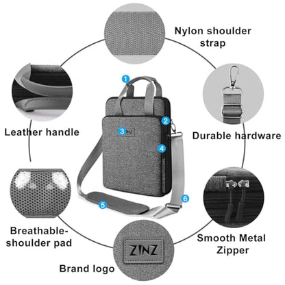 ZINZ Laptop Case 12.9 13 Shoulder Bag, Expandable Handbag with Valuables Compartment Compatible with MacBook Air/Pro/Neo 13" M5/M4/M3/M2/M1, iPad 12.9/13/11, Water-Resistant & Shockproof,L03G06 - color: L03g06, size: 13"