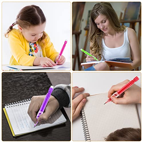 cobee® 12 Pcs Mini Mechanical Pencils 0.7 mm Automatic Pencils with Erasers Small Pencil with Silicone Handguard for Writing Drawing Sketching