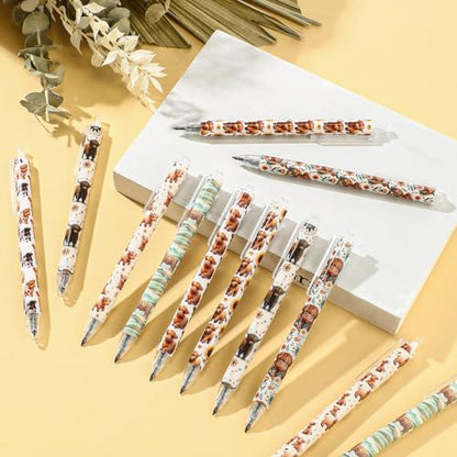 Sinload 60 Pcs Mechanical Pencil Bulk, 0.7 mm Cute Motivational Mechanical Pencil for Writing, Sketching, Drawing, Gifts from Teacher Reward Office Supplies Bee Party(Cow) - style: Cow