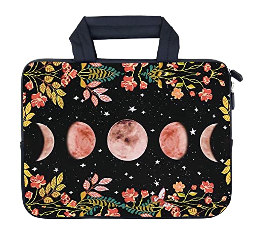 AMARY Laptop Sleeves 11.6" 12" Laptop Handle Bag Neoprene Notebook Carrying Pouch Chromebook Sleeves case (Flowers Moon) - color: Flowers moon