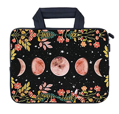 AMARY Laptop Sleeves 11.6" 12" Laptop Handle Bag Neoprene Notebook Carrying Pouch Chromebook Sleeves case (Flowers Moon) - color: Flowers moon