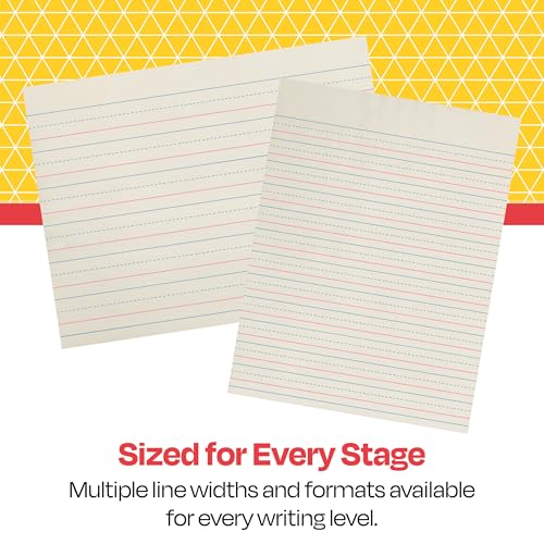 School Smart Zaner-Bloser Writing Paper, Handwriting Practice Lined Paper, Grade 1 Learning, 7/8 Inch Rule, 10-1/2 x 8 Inches, 500 Sheets - size: 10.5" x 8", style: 7/8 Inch Ruled
