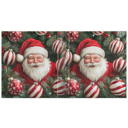 3 Ring Binder with Cute Santa Claus Design - 1.5 Inch Heavy Duty Three-Ring Binder with 2 Pockets, Round Rings for Office Supplies (Letter Size)#569 - size: 1 Pack