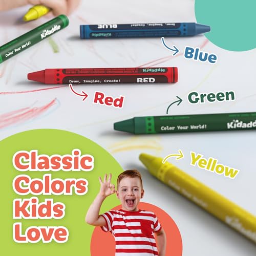 Kidaddle 2000 Count Bulk Crayons, 4 Colors, 500 Packs, Regular Size Non Toxic Crayons for School, Teachers, Classroom Supplies, Restaurants, Stocking Stuffers - size: 2000 Count