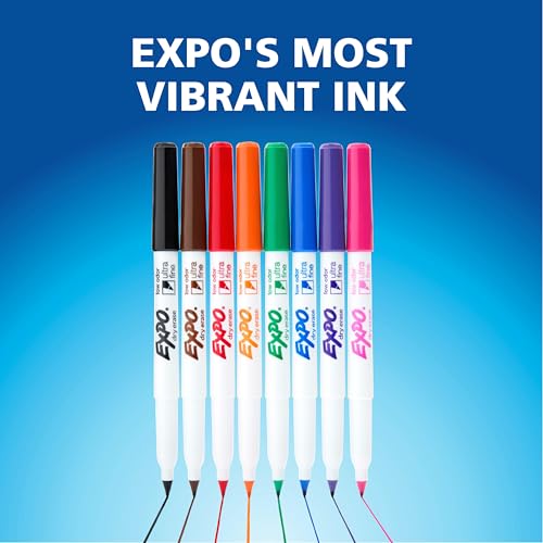 EXPO Dry Erase Markers, Low Odor Ink, Black, Ultra Fine Tip, 4 Count - size: 4 Count