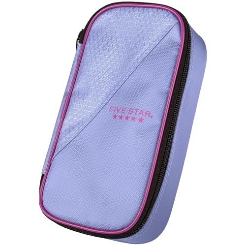 Five Star Pencil Pouch, Pen Case, High-Capacity Zipper Pouch, Storage Organizer for School Supplies Earbuds Chargers Cables Makeup, Lilac/Berry (500211F-ECM) - color: Lilac/Berry, size: 8.5"L x 4.5"W x 2.38"H