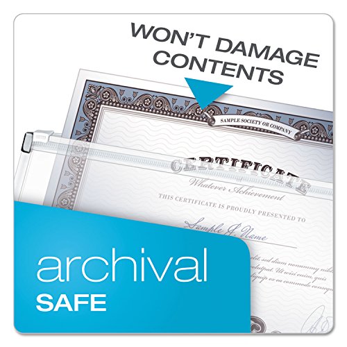 Zippered Binder Pockets, 14x1x11, Clear, 3 Pockets/Pack
