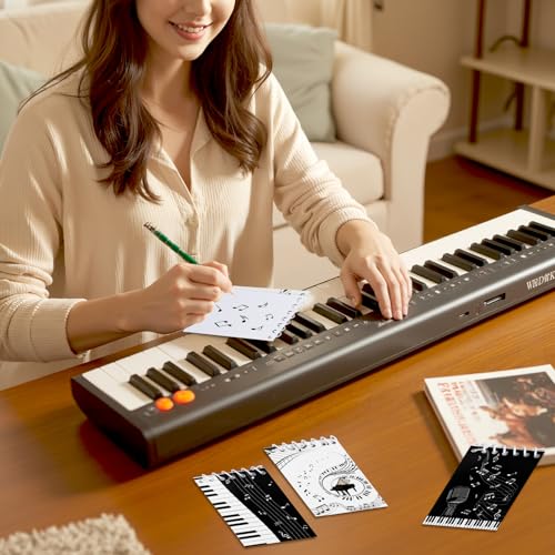 Konsait Music Themed Notepads, Music Note Mini Spiral Notebook Message Reminder for Office School Supplies Music Gifts for Teacher Student Classroom Rewards Party Favors (8 Pieces)