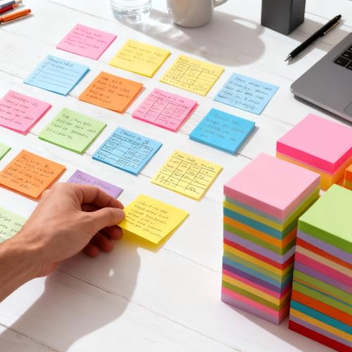 240 Pads Sticky Notes 3x3, Self-Stick Pads Bulk Bright Colors, School Supplies, Office Products, 50 Sheet/Pad - color: 240 Pads