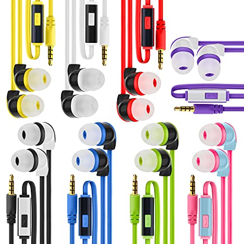 JustJamz 30x Multipack | Bulk Earbuds with Microphone, for Schools, Classroom, Libraries, Museums, etc., Wired in-Ear Earphones with Mic for Kids, Teenagers & Adults, Affordable Bulk Headphones
