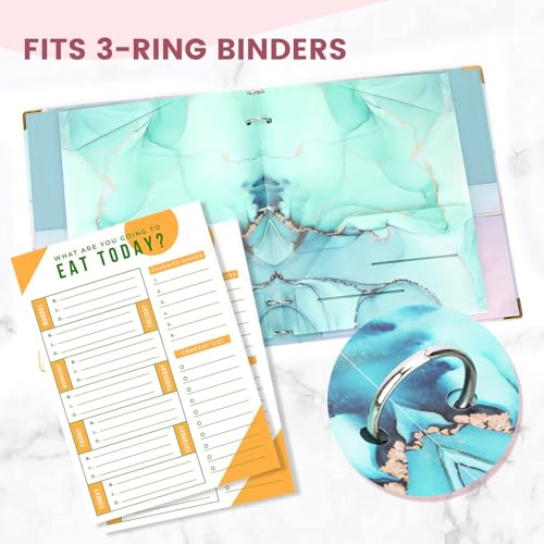 Ddaowanx 6pcs Folders with Pockets, 3 Hole Punched Heavy Duty Binders Folders for 3 Ring Binder,Cute Marble Colors Pocket Folders for Girls Back to School Supplies(6)