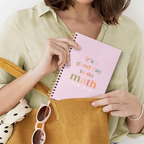 Boho Math Teacher Gift Spiral Notebook Journal, It's a Good Day to Do Math Pink Journal for Notes Planning, Preppy Gift for Teachers Coworkers Students, 5.5 x 8.3 Inch - color: Math teacher