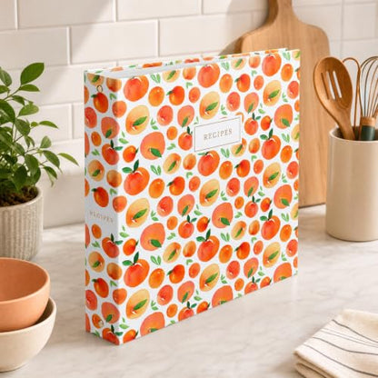 Jot & Mark 8.5"" x 11"" Sturdy 3 Ring Recipe Binder with Spill-Proof Clear | 50 Recipe Cards + 25 Sleeve Protectors + 5 Full-Page Sleeves + 6 Tabs | 8.5x11 | Peach Dream - color: Peach Dream, size: 8.5" x 11"