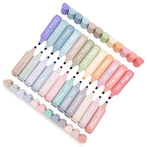 ZEYAR Highlighter Pen, Cream Colors Chisel Tip Markers, Water Based, Quick Dry, No Bleed, for Bible Study Notes School Office (24 Fulls Colors) - color: 24 Fulls Colors