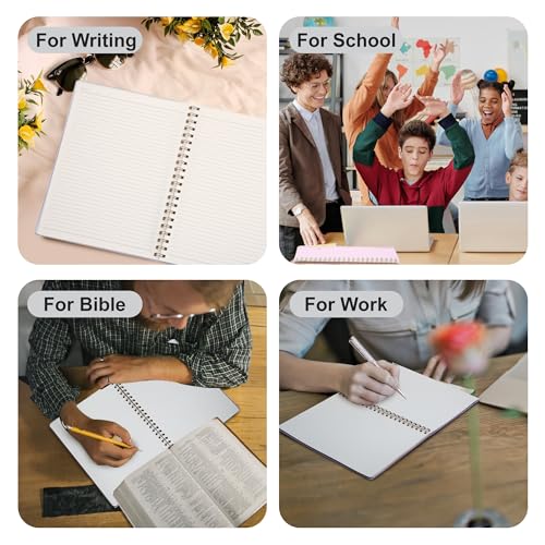 Yoment Spiral Notebook 8.5 x 11 A4 Large Notebooks for Work College Ruled Journaling Notebooks, 100 GSM Paper, Spiral Bound Journal for School Note Taking Writing, A4 Black - color: Black, style: D - Line - A4
