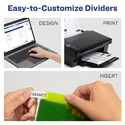 Avery Dividers for 3 Ring Binders, 5-Tab Sets, Two-Pocket Plastic Binder Dividers with Tabs, Multicolor, 1 Set (11906)