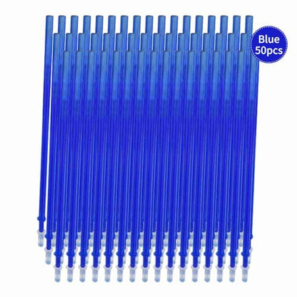 BRRNOO Erasable Pens, Pen Refills with Fine Point 0.5mm Replacement Gel Pen Refills Blue Ink Erasable Gel Ink Pens for Office School Writing (50pcs) - color: Blue, size: 50pcs