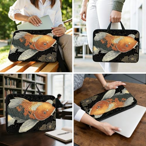 10" Laptop Sleeve with Handle, Artistic Koi Water‑Resistant Tabet Carrying Case for 11 inch iPad 2025/11" iPad Air M3/ 11" iPad Pro M5 M4/ 11" Galaxy Tab S9 S8 / Lenovo Tab M11 - color: Artistic Koi, size: 10-11 inch Devices
