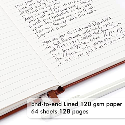 12 Pack Notebooks Journals Bulk with 12 Black Pens, Feela A5 Hardcover Notebook Classic Ruled Journal Set with Pen Holder for School Business Work Travel Writing, 120 GSM, 5.1”x8.3”, Brown - color: 12 Pack brown
